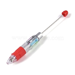 Beadable Pen, Plastic Multicolor Retractable Ball-Point Pen, for DIY Personalized Pen with Jewelry Beads, Red, 148~152x14.5mm(MAK-A018-08G)