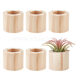 Wooden Wood Air Plant Holder, Tillandsia Stand, Succulent Pot, Column, Blanched Almond, 58x50mm(DJEW-WH0001-13B)