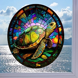 Stained Acrylic Window Planel with Chain, for Window Suncatcher Home Hanging Ornaments, Tortoise, 200x200mm(STGL-PW0001-04D)