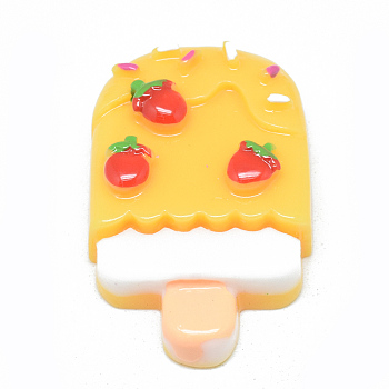 Resin Cabochons, Ice Lolly, Yellow, 31x20x8mm