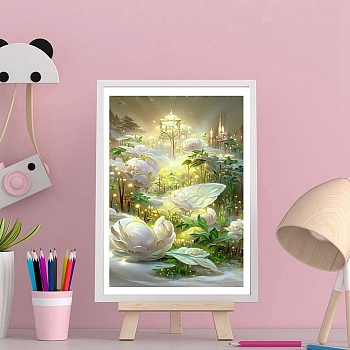 DIY Tree/Flower Pattern 5D Diamond Painting Kits, Light Goldenrod Yellow, 400x300mm