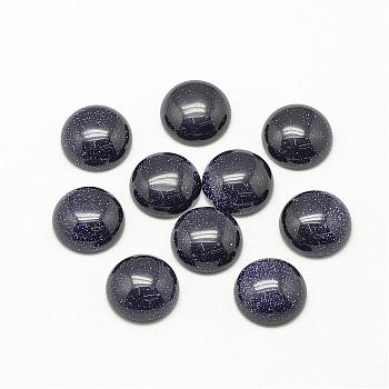 Synthetic Blue Goldstone Cabochons, Dyed, Half Round/Dome, 10x4~5mm