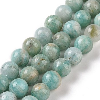Natural Amazonite Beads Strands, Round, 8mm, Hole: 1mm, about 47pcs/strand, 15.55 inch(39.5cm)