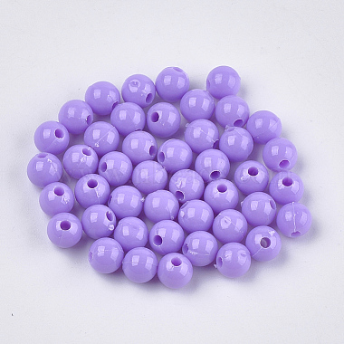 6mm Lilac Round Plastic Beads