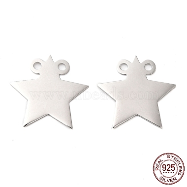 Real Platinum Plated Star Sterling Silver Pendants