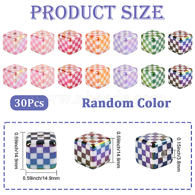 30Pcs UV Plating Opaque Acrylic Beads(OACR-SP0001-92)-2