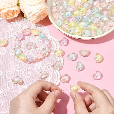 100Pcs 5 Colors Transparent Acrylic Beads(TACR-YW0008-10)-5