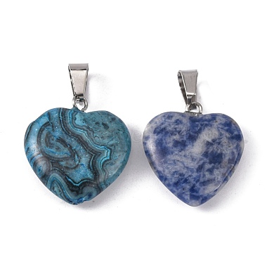 Heart Natural & Synthetic Mixed Stone Pendants(X-G-Q438-M)-2