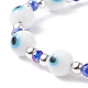 Lampwork Evil Eye & Glass Braided Bead Bracelet(BJEW-TA00157)-4
