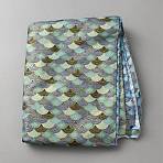 Fish Scale Pattern Cotton  Fabric, Garment Accessories, Sky Blue, 2000x1500x0.3mm(DIY-WH0504-851)