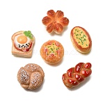 Cute Opaque Resin Imitation Food Cabochons, Bread, Mixed Color, 14~21x19~26x8~12mm(RESI-Z055-01)