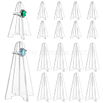16 Sets 2 Styles Acrylic Ring Displays, Clear, Finished Product: 3.45~4.5x5~8cm, 8 sets/style(AJEW-PH0012-38)
