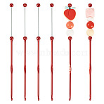 4Pcs DIY Alloy Beadable Crochet Hooks, FireBrick, 18.75x0.8cm(AJEW-TA0003-50A)