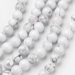 Natural Howlite Beads Strands, Round, 10mm, Hole: 1mm, about 39pcs/strand, 15 inch(G-D809-10-10mm)