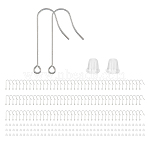 300Pcs 316 Surgical Stainless Steel Earring Hooks, with Horizontal Loops, with 300Pcs Plastic Ear Nuts, Stainless Steel Color, 28mm, Hole: 1.8mm, 21 Gauge, Pin: 0.7mm(STAS-DC0011-38)