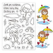 PVC Plastic Stamps, for DIY Scrapbooking, Photo Album Decorative, Cards Making, Stamp Sheets, Girl Pattern, 16x11x0.3cm(DIY-WH0167-56-645)
