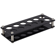 12-Hole Acrylic Beer Cup Holder, with Iron Fitting, Black, 110x290mm(ODIS-WH0099-10B-01)