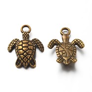 Alloy Charms, Cadmium Free & Nickel Free & Lead Free, Turtle, Antique Bronze, 16x13x3mm, Hole: 1mm(PALLOY-ZN40923-AB-FF)