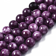 Natural Quartz Beads Strands, Dyed, Round, Purple, 8mm, Hole: 1~1.2mm, about 45~46pcs/strand, 14.76 inch(37.5cm)(G-S276-13C)