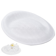 Linen Mini Hat Fascinator Base, for DIY Crafts Hair Accessories Decoration, White, 190x185x34mm(AJEW-WH0472-54A)