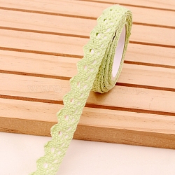 Lace Trim, Cotton Lace Ribbon, with Adhesive Back, For Sewing Decoration, Pale Green, 5/8 inch(15mm), about 1.97 Yards(1.8m)/Roll(PW-WG39960-07)