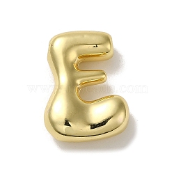 Rack Plating Brass Pendants, Balloon Letter Charms, for Personalized Name Necklaces Making, Cadmium Free & Lead Free, Long-Lasting Plated, Real 18K Gold Plated, Letter E, 22x16x6.5mm, Hole: 2mm(KK-R158-17E-G)