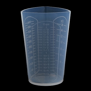 Measuring Cup, Graduated Silicone Mixing Cup for Resin Craft, Clear, 9.7x9.8x14.8cm, Capacity: 500ml(16.91fl. oz)