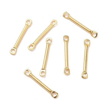 201 Stainless Steel Links Connectors, Bar Links, Golden, 15x1.3x1mm, Hole: 1.2mm
