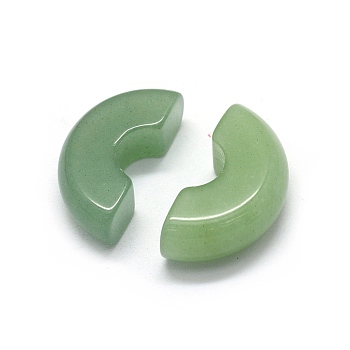 Natural Green Aventurine Beads, Undrilled/No Hole Beads, Half Arc/Moon, 24.5x12x7.5mm