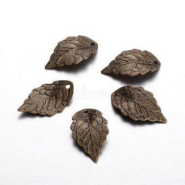 Leaf Brass Pendants(KK-F371-49AB)-2