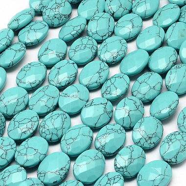 Oval Synthetic Turquoise Beads