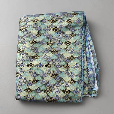 Fish Scale Pattern Cotton  Fabric(DIY-WH0504-851)-1