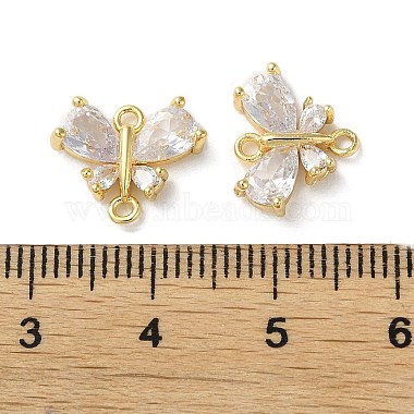 Brass Pave Clear Cubic Zirconia Connector Charms(KK-F872-24G)-3
