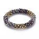 Crochet Glass Beads Braided Stretch Bracelet(BJEW-T016-08H)-1
