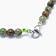 Natural Green Opal Graduated Beads Necklaces and Bracelets Jewelry Sets(SJEW-L132-04)-4