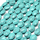 Faceted Oval Synthetic Turquoise Beads Strands(X-G-R303-14)-1