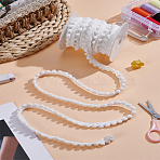 10Yards Polyester Ribbons, Round Edge, with 1Pc Plastic Spools, White, 3/8 inch(10mm)(DIY-LP0002-41B)