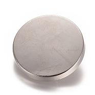 Alloy Shank Buttons, 1-Hole, Flat Round, Platinum, 30x7mm, Hole: 2mm(BUTT-D057-30mm-05P)