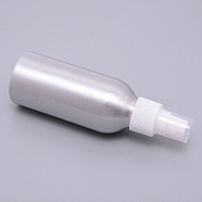Aluminum Portable Perfume Spray Bottle, with PP Cover, Empty Refillable Bottles, Matte Platinum Color, 4.5x14.35cm, Capacity: 120ml(4.06fl. oz)(MRMJ-WH0072-47)