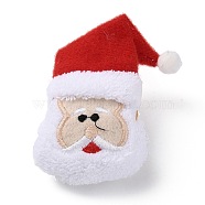Christmas Theme Wool Cloth Brooches, with Iron Pins, for Backpack Clothes, Santa Claus, 82x60x23mm(JEWB-F022-01A)