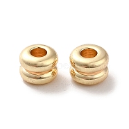 Brass Beads, Grooved Beads, Column, Real 18K Gold Plated, 4x3mm, Hole: 1.6mm(KK-H455-11G)