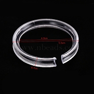 50Pcs Transparent Plastic Single Bracelet Display Rings, Clear, 0.7x5.2cm(PW-WG30686-01)