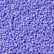TOHO Round Seed Beads, Japanese Seed Beads, (48L) Opaque Periwinkle, 15/0, 1.5mm, Hole: 0.7mm, about 3000pcs/bottle, 10g/bottle(SEED-JPTR15-0048L)