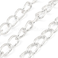 Oxidation Aluminum Curb Chains, Unwelded, with Spool, Silver, 15x9.8x1.8mm, about 65.62 Feet(20m)/Roll(CHA-D001-04P)
