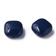 Opaque Acrylic Beads, Square, Prussian Blue, 15x15x7.5mm, Hole: 1.2mm, about 375pcs/500g(MACR-S373-147-A06)