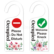 Acrylic Notice Door Hanger Sign, Public Warning Sign, Please Wash Your Hands, Word, 240x90x5mm, 2pcs/set(AJEW-WH0501-007)