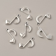 Tibetan Style Alloy Pendants, Musical Note, Antique Silver, 26x15x3mm, Hole: 1.2mm(FIND-CJC0009-75AS)