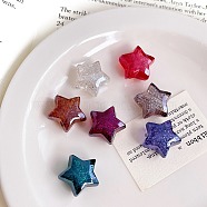 Transparent Acrylic Beads, with Glitter Powder, Star, Mixed Color, 20.8x21.8x13.1mm, Hole: 3.5mm(OACR-F011-20)