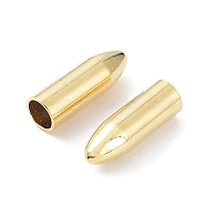 304 Stainless Steel Cord Ends, Bullet, Real 24K Gold Plated, 7.5x2.5mm, Hole: 2mm(STAS-P327-13G)