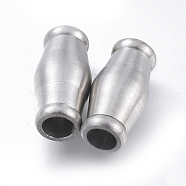 304 Stainless Steel Magnetic Clasps with Glue-in Ends, Column, Stainless Steel Color, 21x10x10mm, Hole: 5mm(STAS-D242-16P-A)